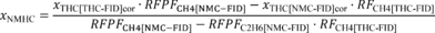 Regulatory graphic accompanying: Use the following equation for an NMC configured as described in § 1065.365(d)