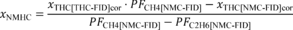 Regulatory graphic accompanying: Use the following equation for penetration fractions determined using an NMC configuration as outlined in § 1065.365(e)