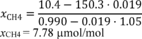 Regulatory graphic accompanying: CH4[THC-FID] = 1.05