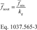 Regulatory graphic accompanying: For transmissions that are configured to not allow slip, you may calculate fnout based on the gear ratio using the following equation