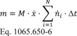 Regulatory graphic accompanying: Calculate m for measuring gaseous emission constituents with sampling that results in a molar concentration, x , using the following equation