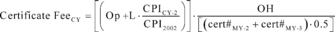 Regulatory graphic accompanying: Use the following equation for all other certificates