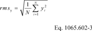 Regulatory graphic accompanying: Root mean square. Calculate a root mean square, rms y