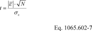 Regulatory graphic accompanying: For a paired t -test, calculate the t statistic and its number of degrees of freedom, v , as follows, noting that the εi are the errors ( e.g., differences) between each pair of y…