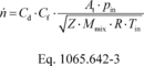 Regulatory graphic accompanying: SSV molar flow rate. Calculate SSV molar flow rate, n