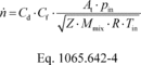 Regulatory graphic accompanying: To calculate n through one venturi or one combination of venturis, use its respective mean Cd and other constants you determined according to § 1065.640 and calculate n