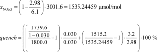 Regulatory graphic accompanying: χNOdry = 1800.0 µmol/mol χNOwet = 1739.6 µmol/mol χH2Oexp = 0.030 mol/mol χH2Omeas = 0.030 mol/mol χNOmeas = 1515.2 µmol/mol χNOspan = 3001.6 µmol/mol χCO2exp = 3.2% χCO2span =…