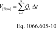 Regulatory graphic accompanying: Varying flow rate. If you continuously sample from a varying exhaust flow rate, calculate V [flow] using the following equation